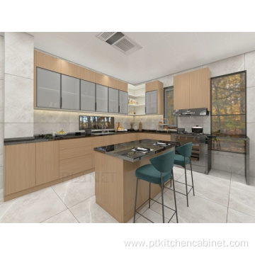 Pvc cabinets european style wood gloss kitchen cabinets